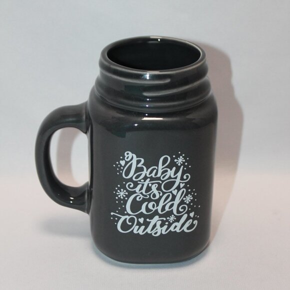 World Market "Baby It's Cold Outside" Grey Mug - Picture 1 of 9